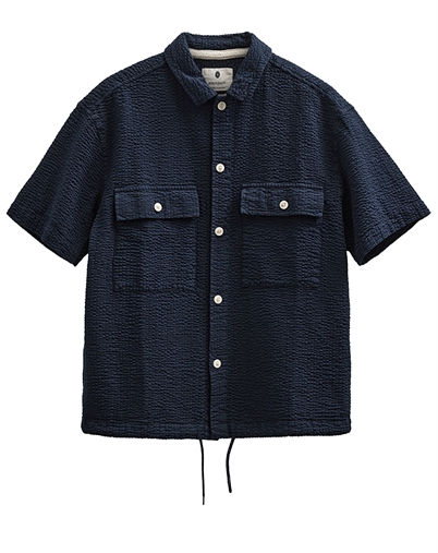 ANERKJENDT - AKOtto Seersucker Overshirt - Sky Copenhagen